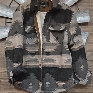 Jachs Men's Aztec Pattern Jacket - Black and Beige